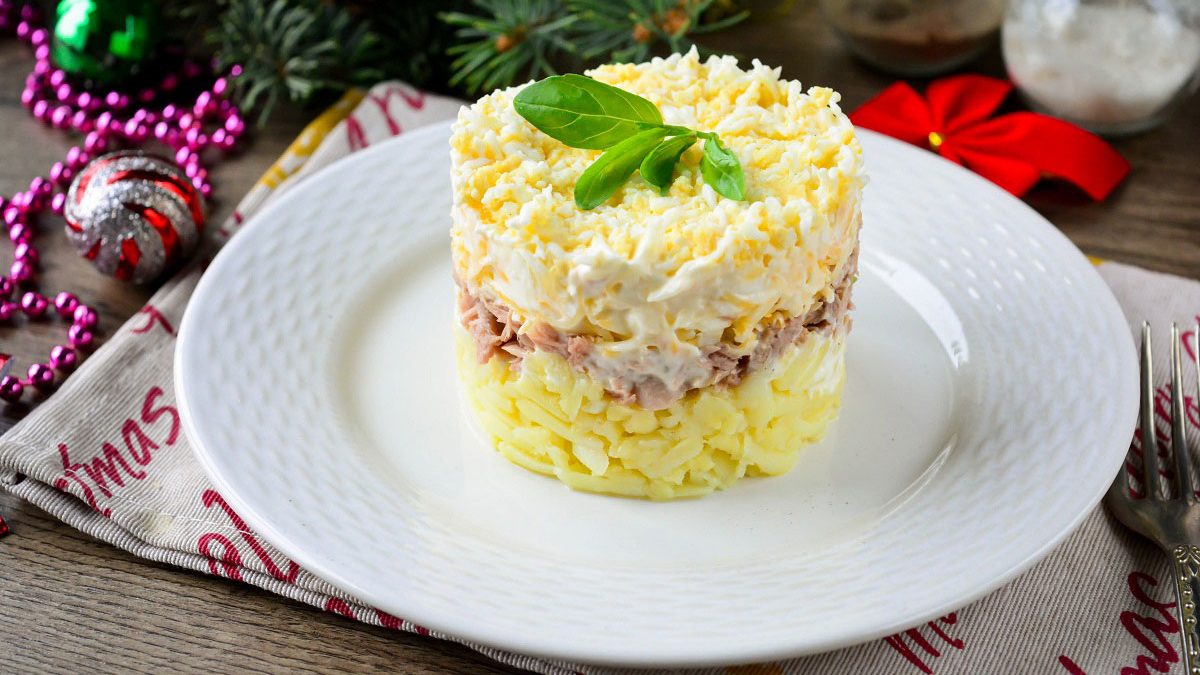 Salad “Mimosa” with tuna – delicious and festive