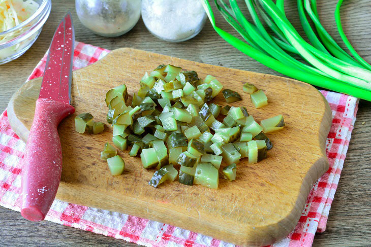 Vinaigrette with fried mushrooms - an original recipe for your favorite dish