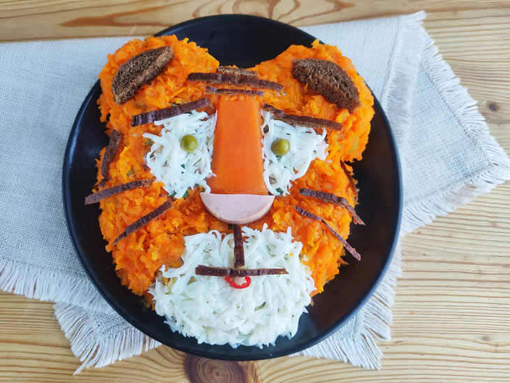 Salad "Tiger" on the New Year's table - festive and tasty