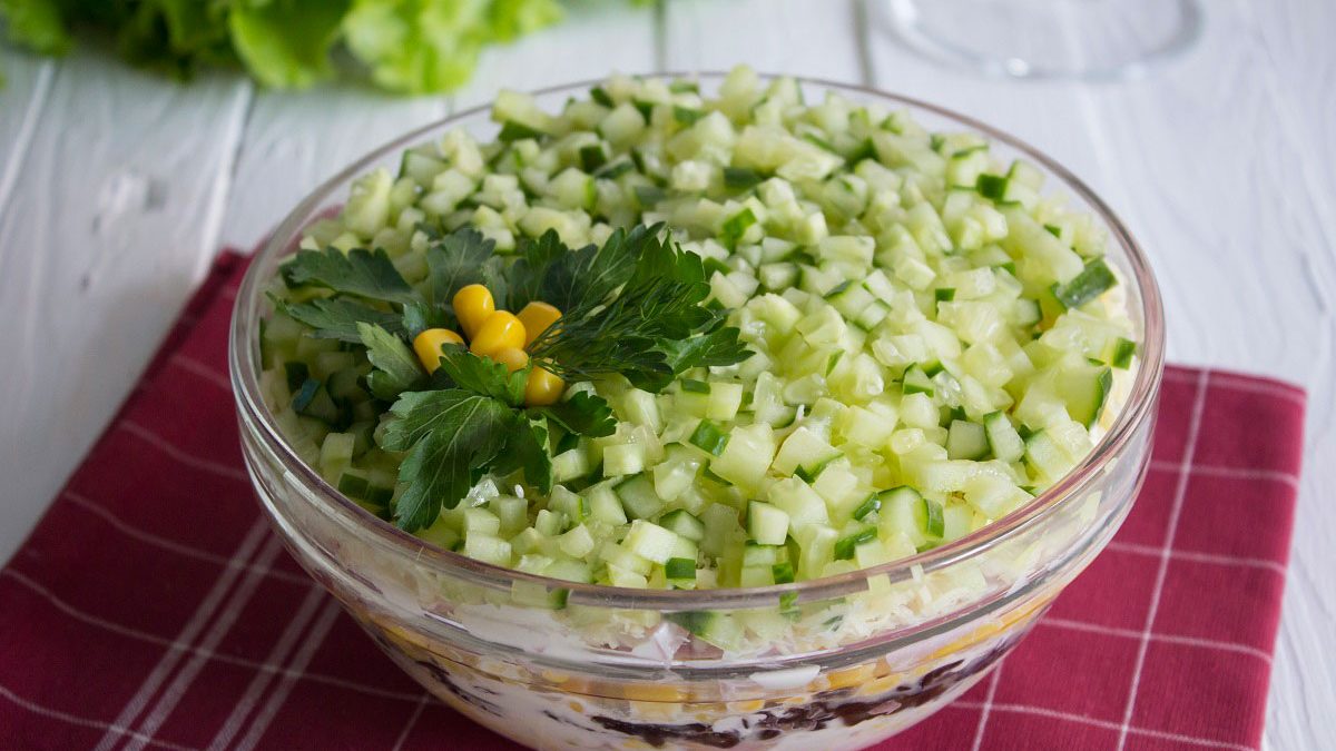 Salad “Tenderness” – hearty, tasty and elegant