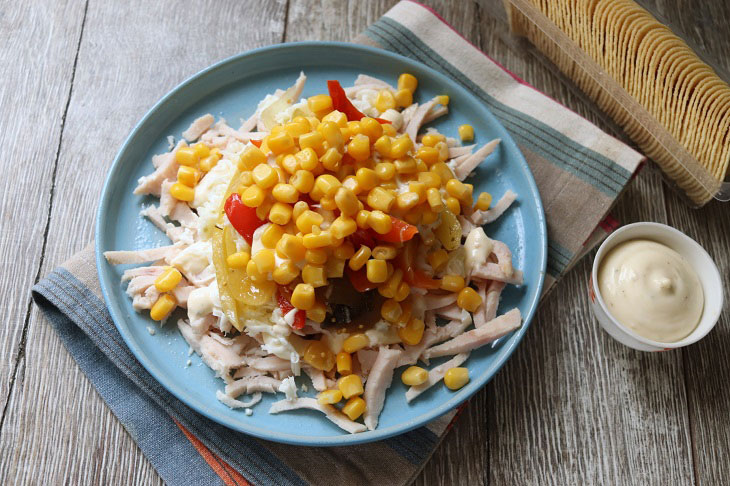 Salad "Chrysanthemum" - simple, satisfying and original