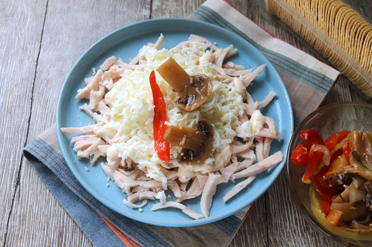 Salad "Chrysanthemum" - simple, satisfying and original