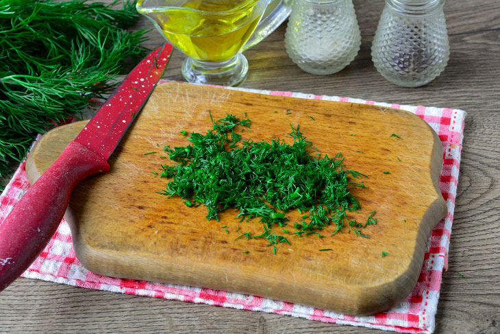 Salad "Gazapkhuli" in Georgian - original and very tasty