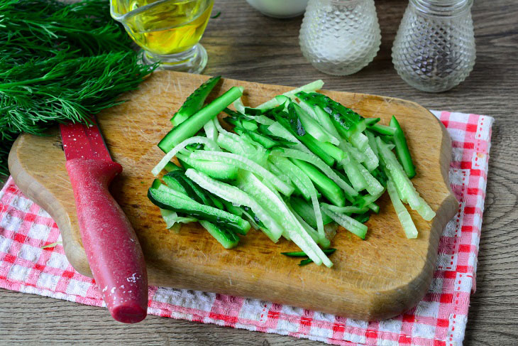 Salad "Gazapkhuli" in Georgian - original and very tasty