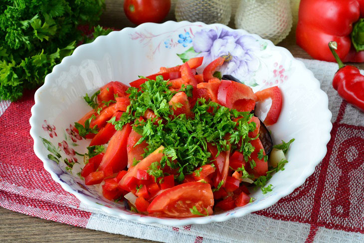 Armenian eggplant salad - spicy and tasty