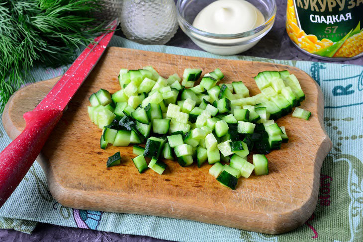 Layered salad "Through the Looking Glass" - easy to prepare and very tasty