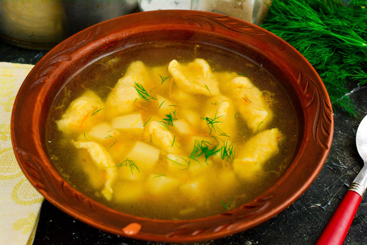 Delicious and hearty potato soup with dumplings - just what you need after the holidays