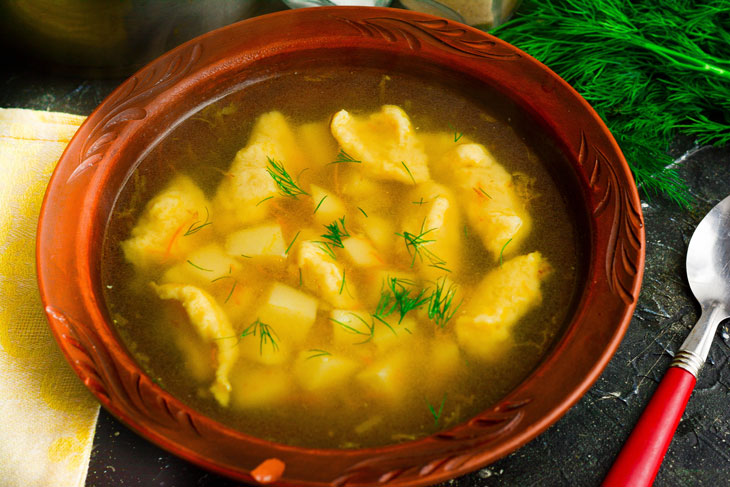 Delicious and hearty potato soup with dumplings - just what you need after the holidays