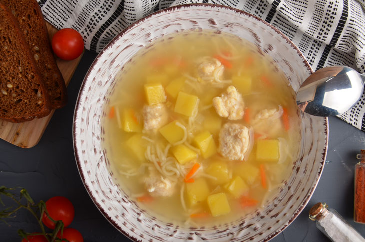 Potato soup with meatballs - a great option for a hearty and tasty lunch