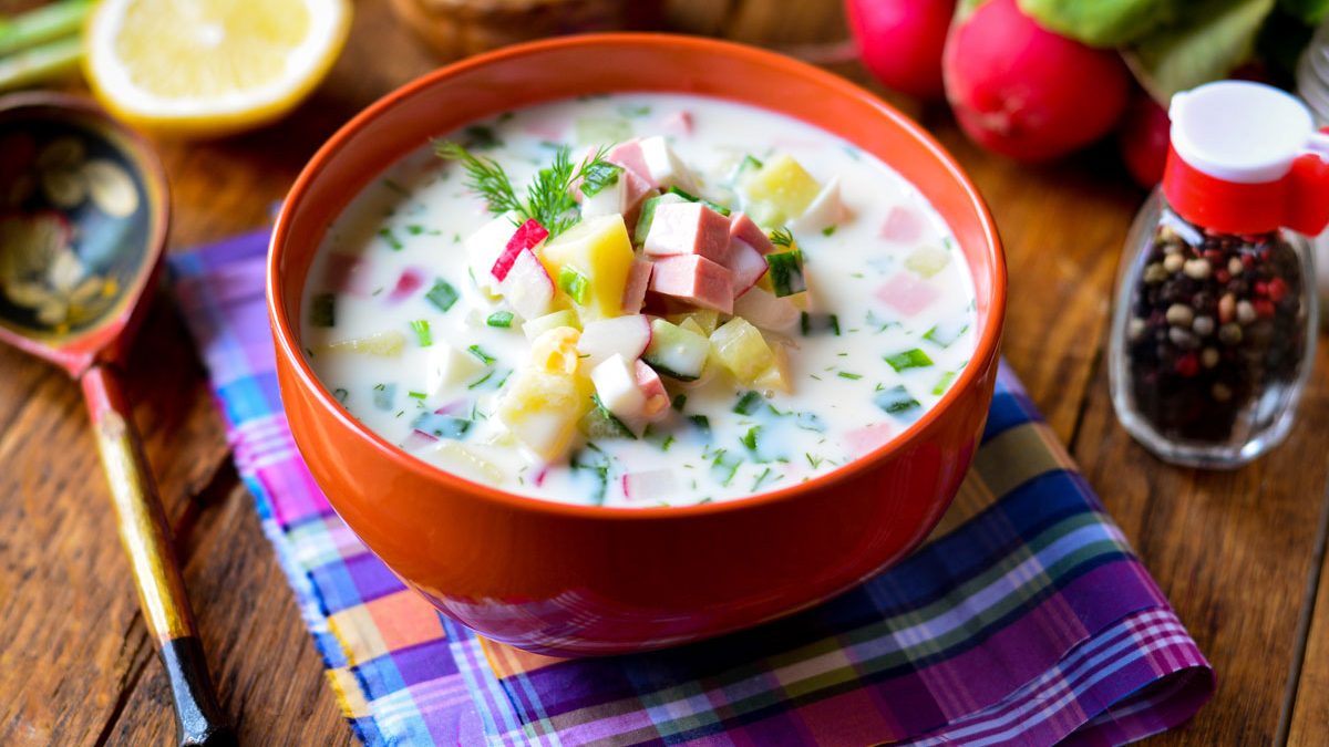 Okroshka on the water with mayonnaise and lemon juice – a great cold soup for the summer