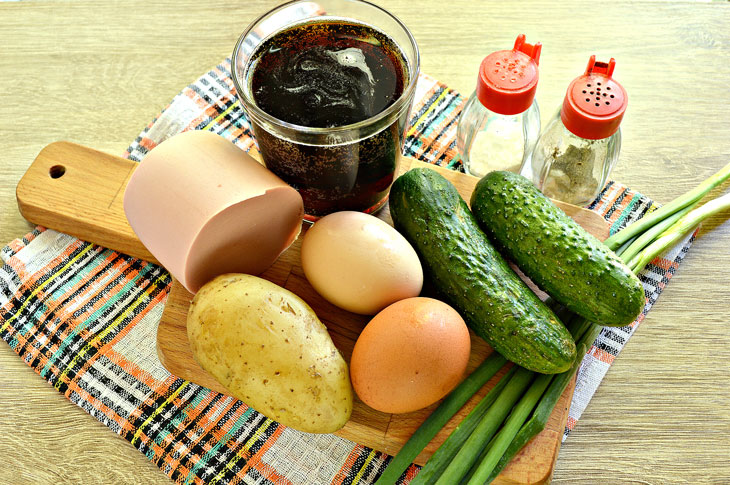 Okroshka with kvass sausage is the perfect summer dish in the heat