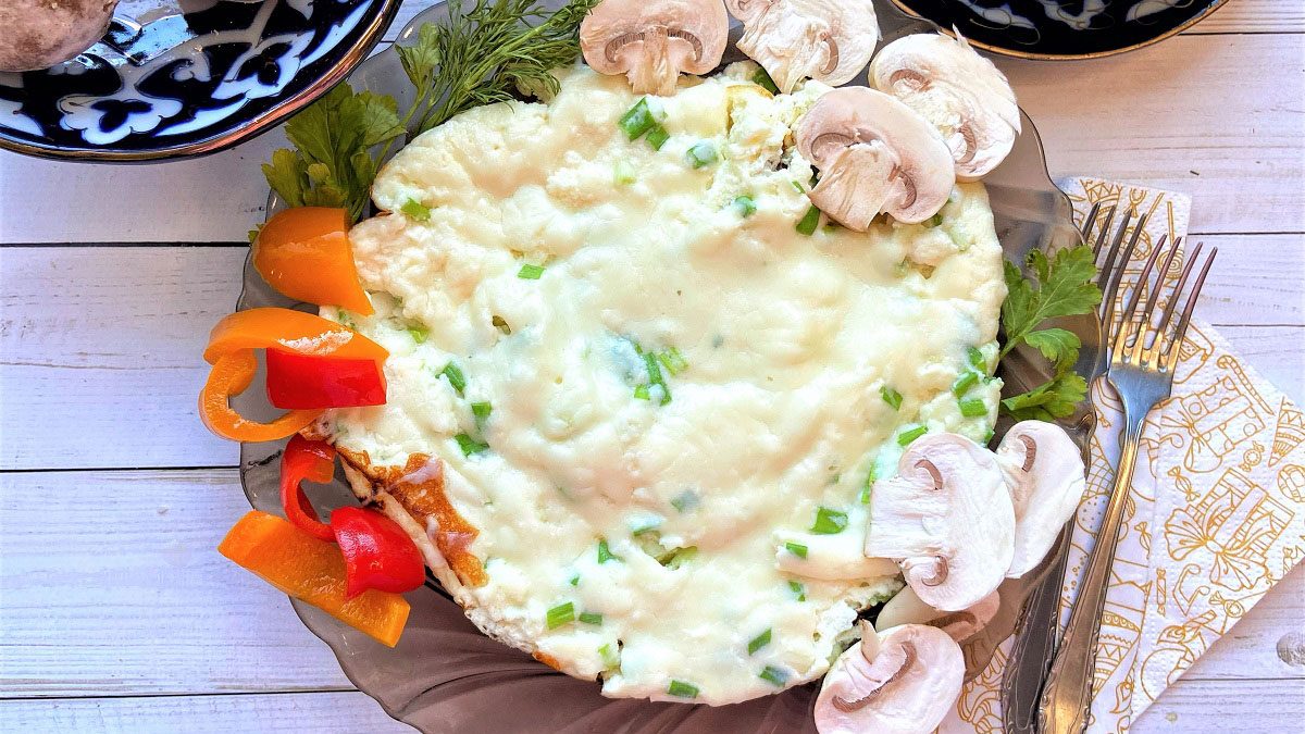 Omelette on kefir – tender and appetizing