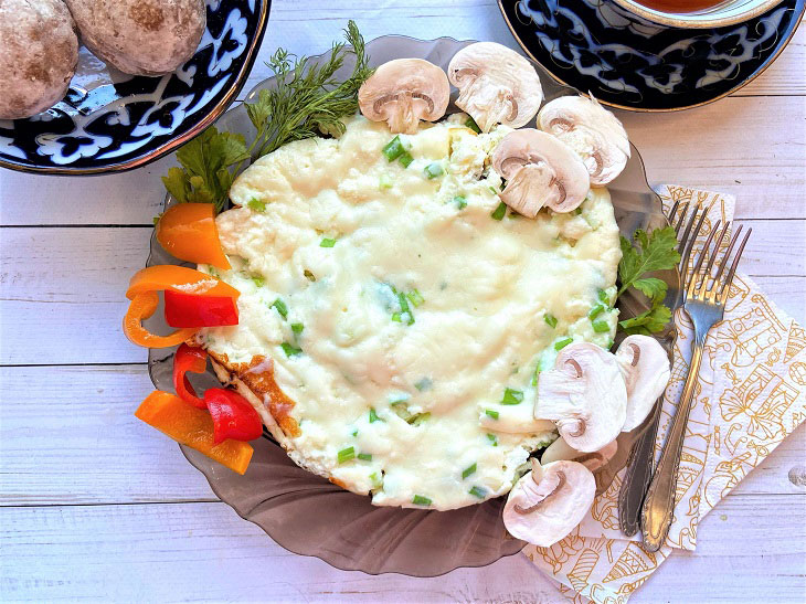Omelette on kefir - tender and appetizing