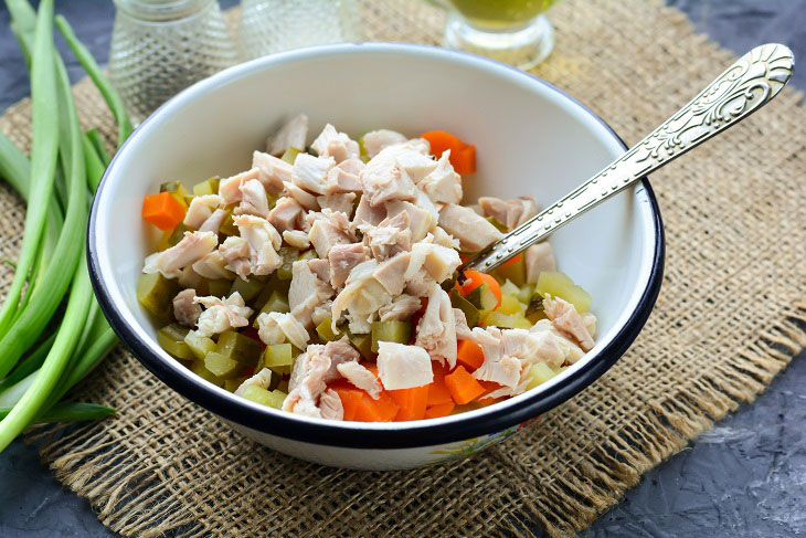 Vinaigrette with chicken - a delicious and unusual recipe