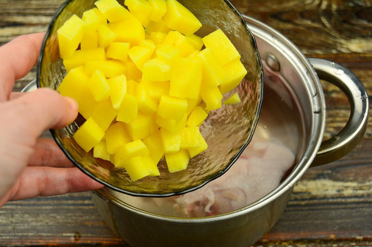 Chicken soup with cheese balls - delicious and satisfying