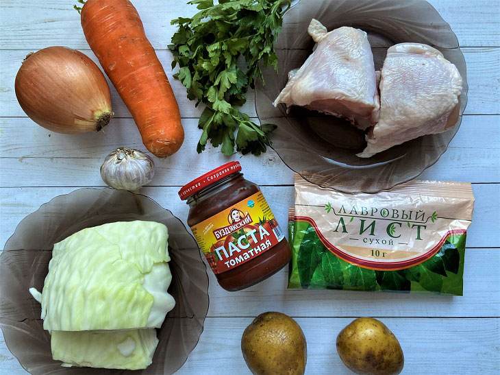 Chicken shchi - easy to prepare and very tasty