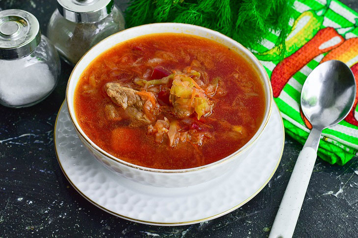 Borsch "Volynsky" in Ukrainian - savory and fragrant