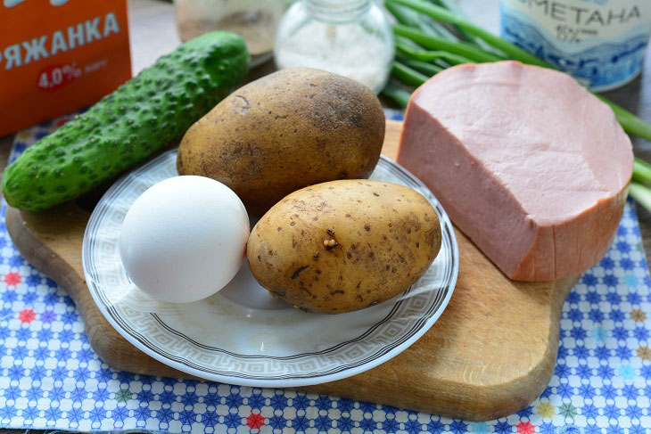 Okroshka on ryazhenka - perfect for summer