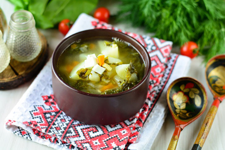 Green borsch from young sorrel - tasty and healthy