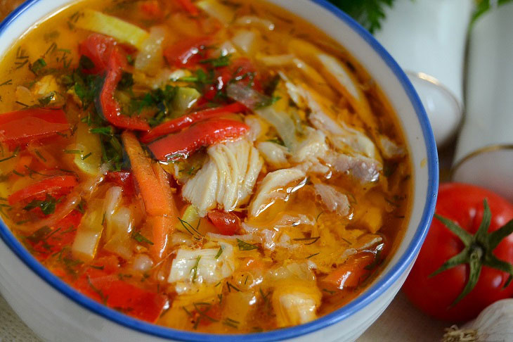 Soup "Slimyashka" with chicken and vegetables - tasty and low-calorie