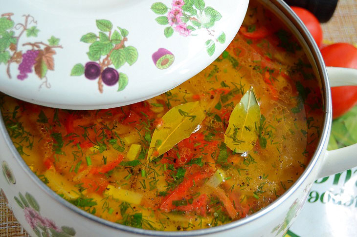 Soup "Slimyashka" with chicken and vegetables - tasty and low-calorie