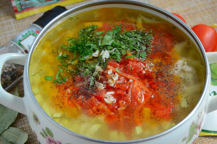 Soup "Slimyashka" with chicken and vegetables - tasty and low-calorie