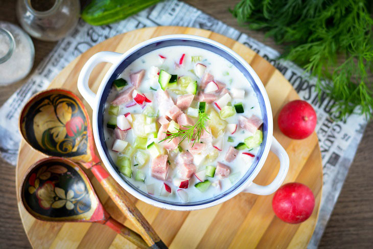 Ukrainian okroshka on kefir is the best dish in the summer heat