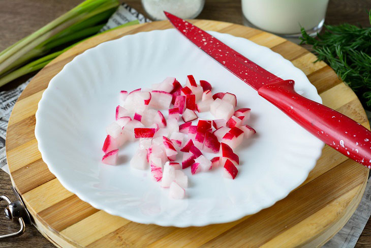 Ukrainian okroshka on kefir is the best dish in the summer heat