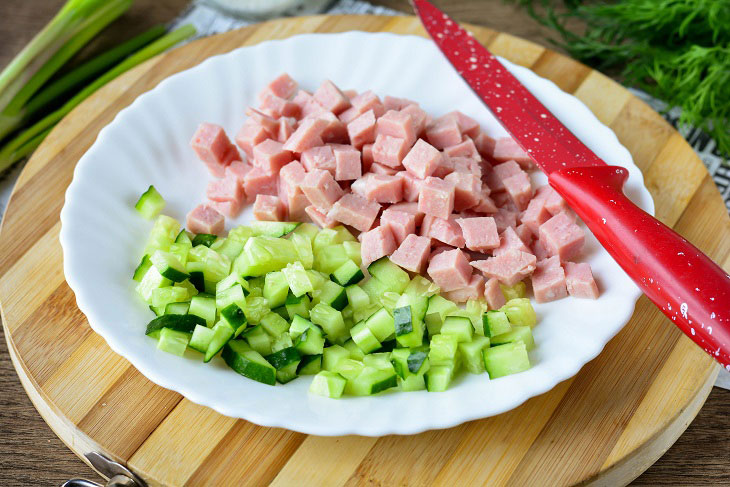 Ukrainian okroshka on kefir is the best dish in the summer heat