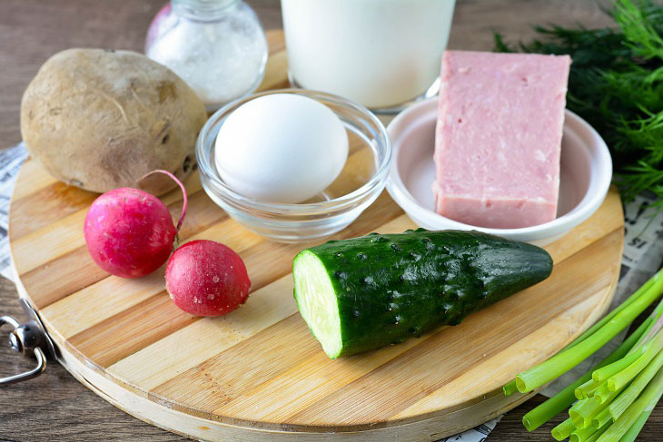 Ukrainian okroshka on kefir is the best dish in the summer heat