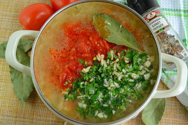 Borsch "Rostovsky" on pork ribs - fragrant and rich