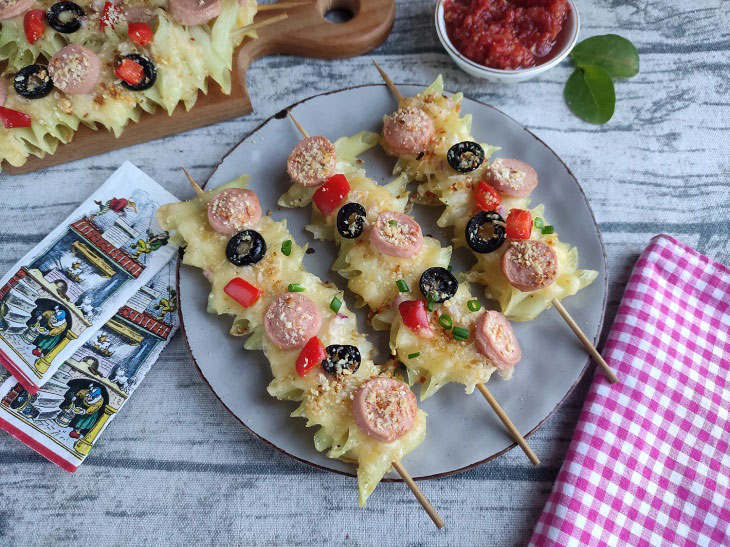 Macaroni on skewers - an original and budget appetizer