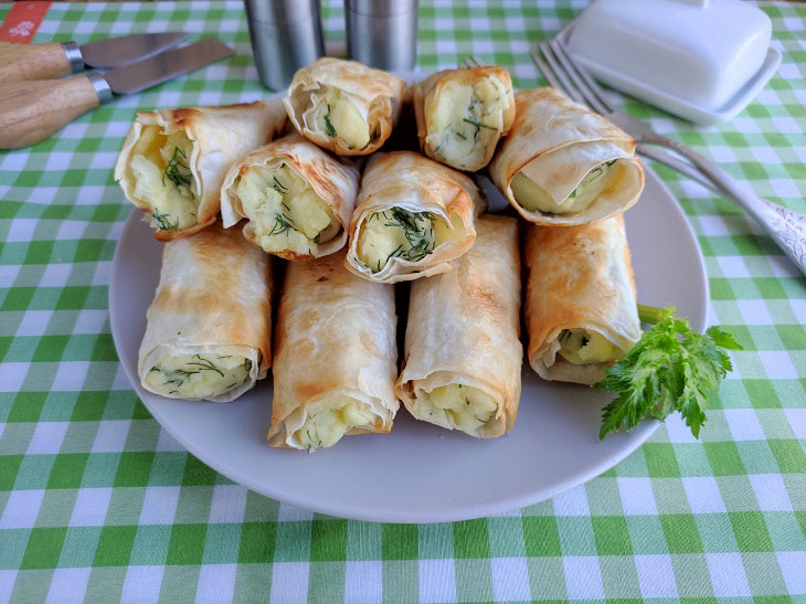 Lavash potato rolls - a delicious and satisfying snack