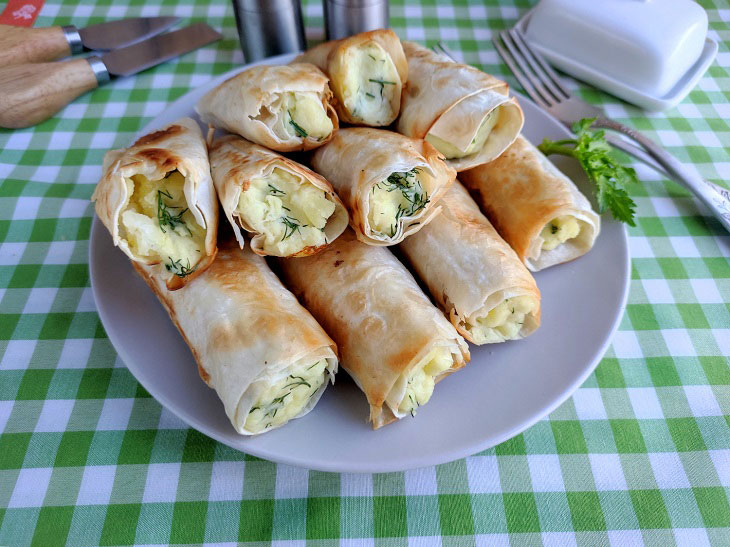 Lavash potato rolls - a delicious and satisfying snack