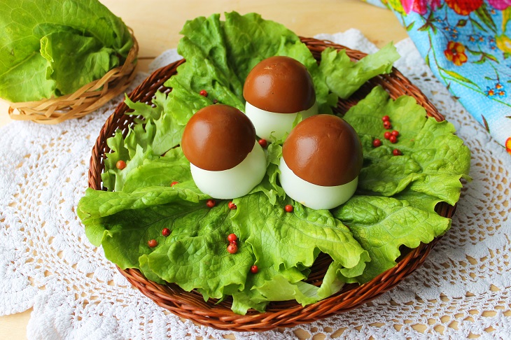 Stuffed eggs "Borovichki" - an original appetizer for the holiday
