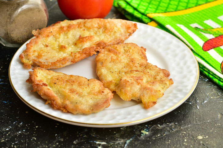 Chops in garlic batter - juicy and spicy