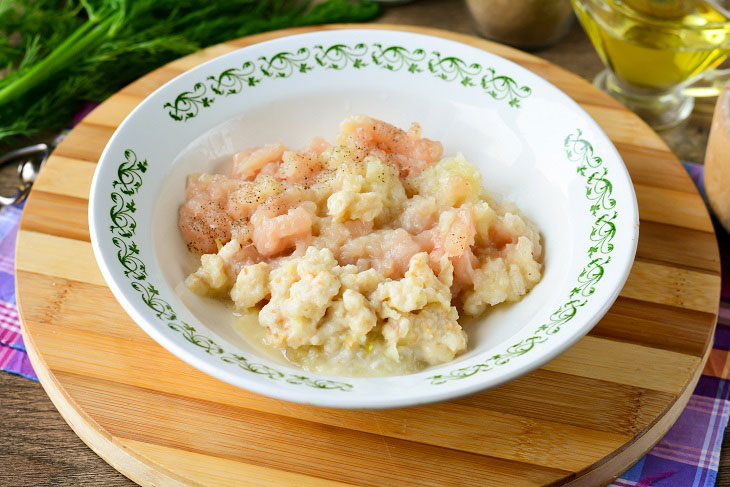 Chicken in a "cage" - a tender and juicy dish