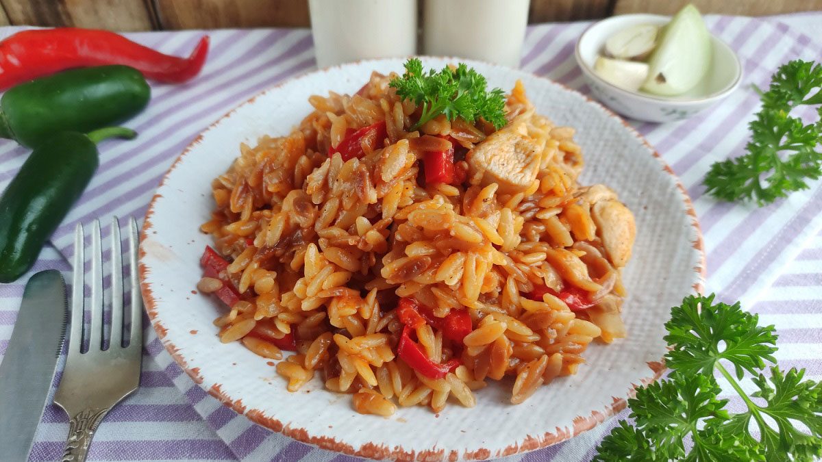 Turkish chicken risoni – an interesting and satisfying dish