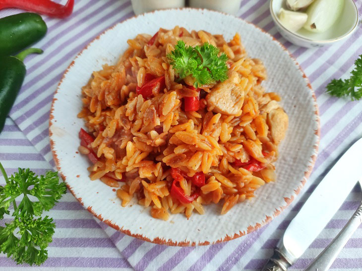Turkish chicken risoni - an interesting and satisfying dish
