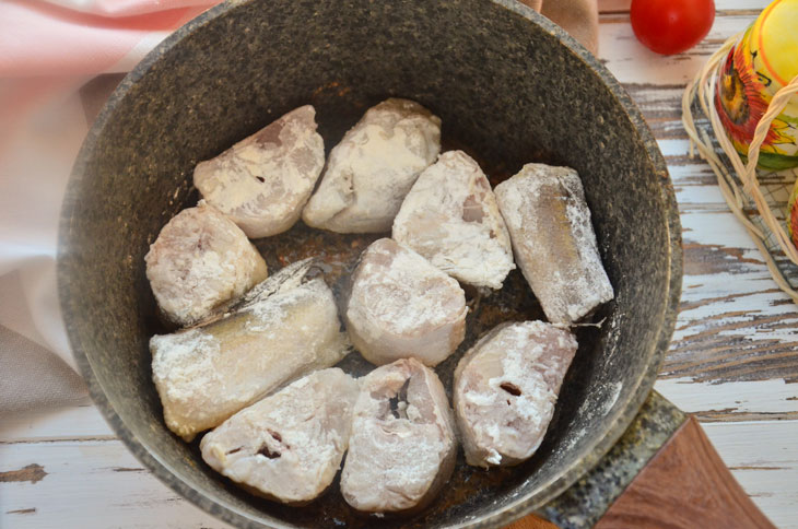 Hake with vegetables in tomato - the fish is very tender and juicy