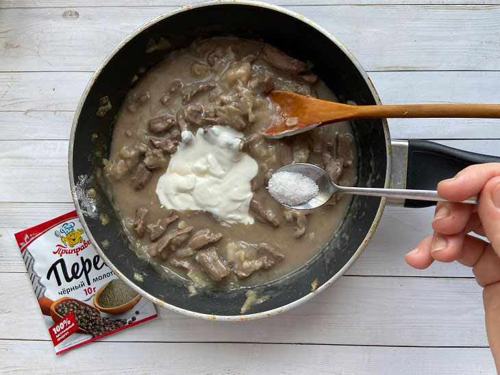 Classic beef stroganoff - unusually tender and juicy meat