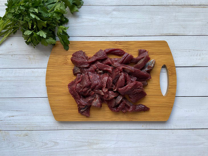 Classic beef stroganoff - unusually tender and juicy meat