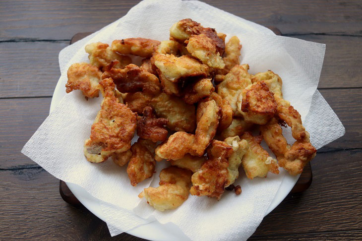 Fish stripes in batter - they quickly fly off the table