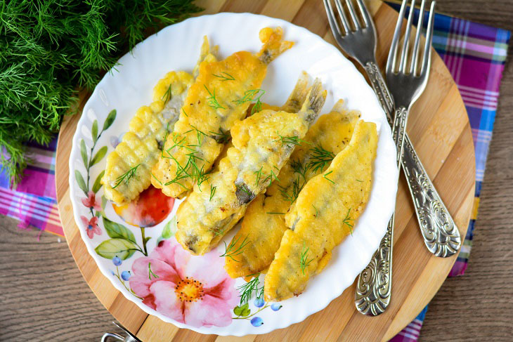 Fried capelin in batter - a quick and easy recipe