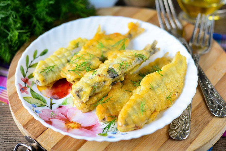 Fried capelin in batter - a quick and easy recipe