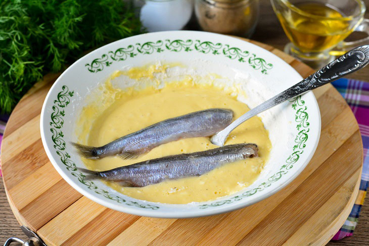 Fried capelin in batter - a quick and easy recipe
