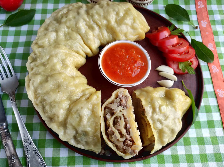 Khanum with meat - a delicious Uzbek dish