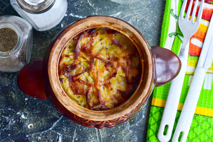 Potato babka in pots - a tasty and juicy dish