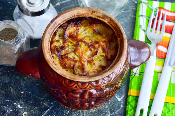 Potato babka in pots - a tasty and juicy dish