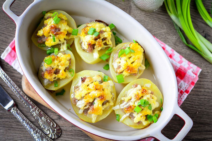 Potato boats with minced meat - a tasty and satisfying dish